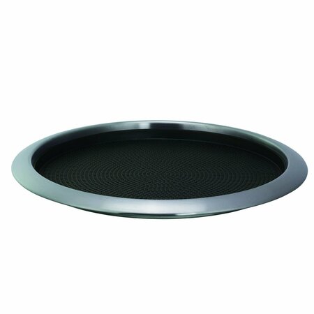 SERVICE IDEAS Tray with Removable Insert, 12 Round, Stainless Steel, Brushed TR1412RI